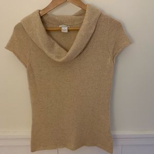 Cashmere t-shirt with cowl neckline, Sz. S